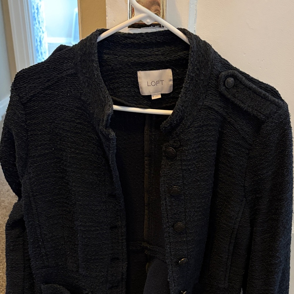 LOFT Textured Black Blazer